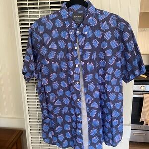 Bonobos Navy and Blue Abstract Men's Shirt